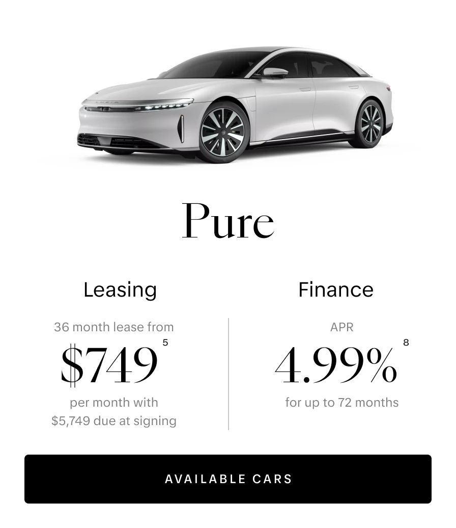 2025 Lucid Air Pure Offer